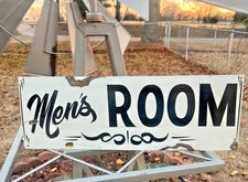 Vintage Rustic Primitive Metal Men's Room Bathroom Hand Painted Restaurant sign