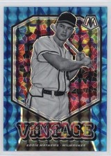 2021 Panini Mosaic Vintage Reactive Blue Prizm 70/99 Eddie Mathews #V4 HOF u6m