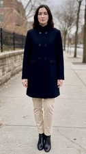 Braetan Women's Warm Wool Blend Black 6 Button Up  Pea Coat Jacket Size Medium