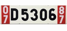 *99 CENT SALE* 1987 Sweden EXPORT License Plate #D5306 No Reserve
