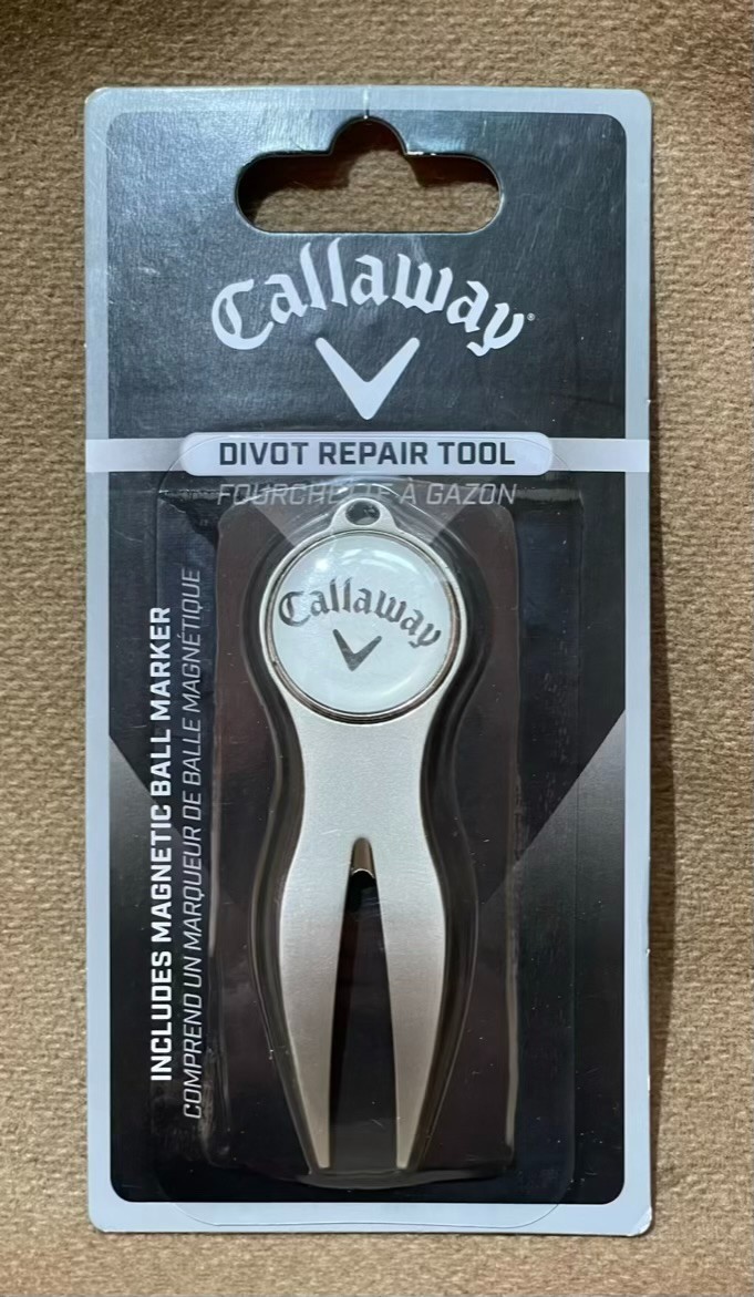 Divot Repair Tool W/ Magnetic Ball Marker Brushed Stainless Steel