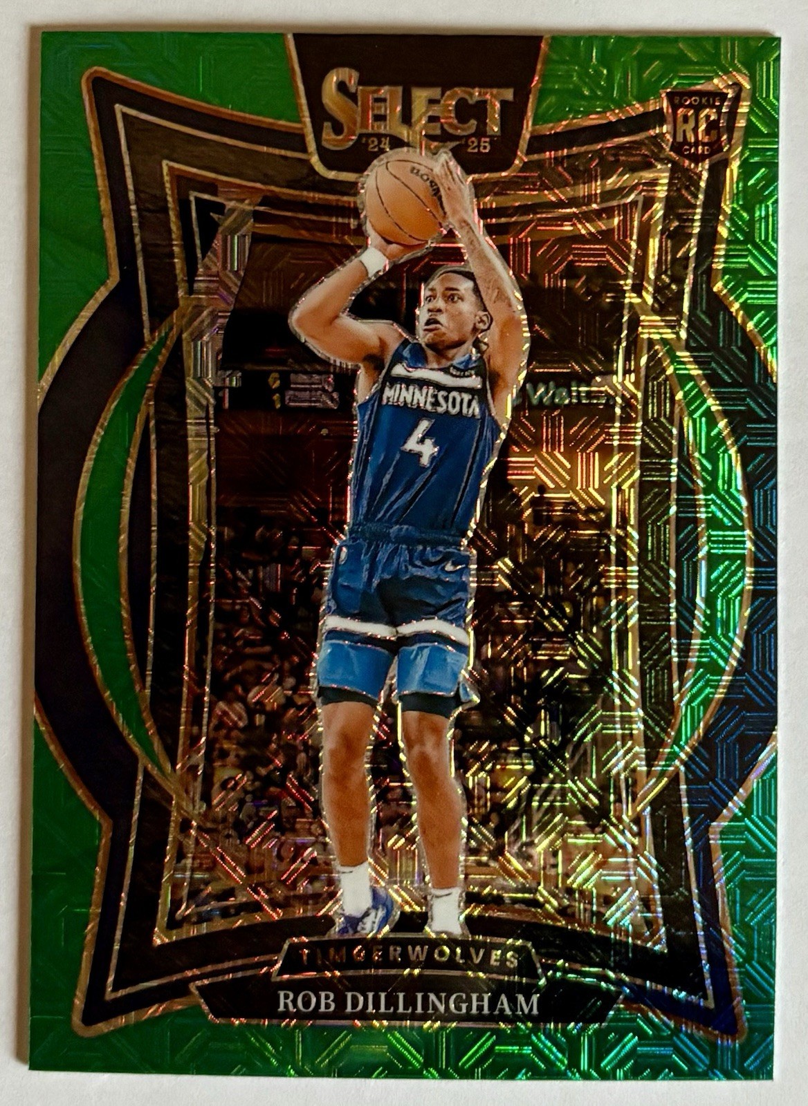 2024-25 SELECT Rob Dillingham ROOKIE CONCOURSE GREEN MOJO PRIZM #84 Wolves