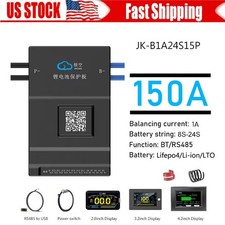 JK Smart BMS 8S-24S 150A Li-ion LiFePo4 Battery 1A Active Balancer BMS BT LOT US