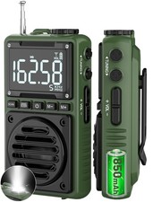 Digital AM FM Weather Band Radio with Flashlight,850mAh Rechargeable Portable...