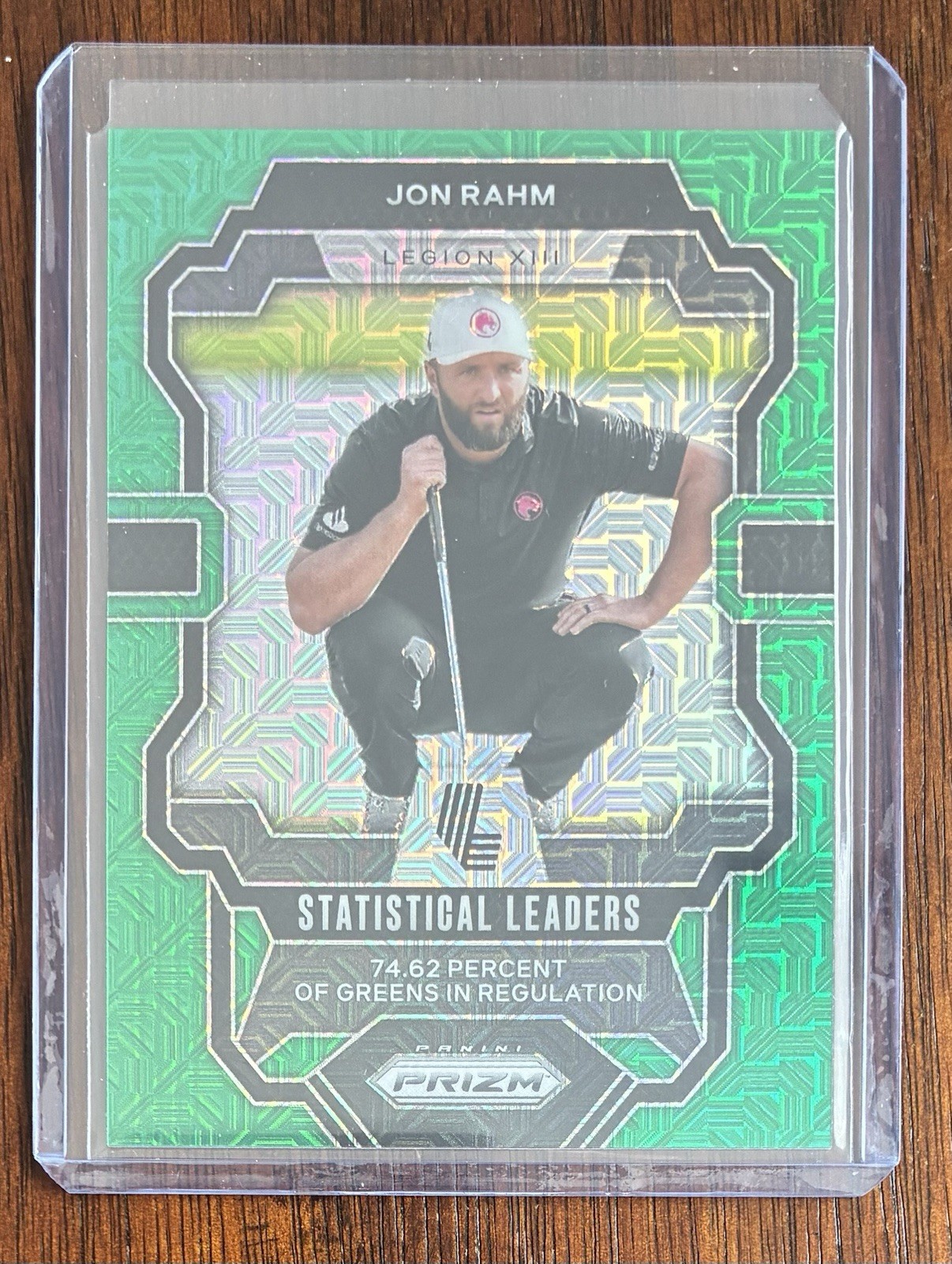2024 Prizm LIV Golf Jon Rahm Green Mojo Statistical Leaders /54 #95