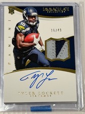 Tyler Lockett RC Auto Patch Immaculate Collection RPA Jersey #16/49 Seahawks 1/1