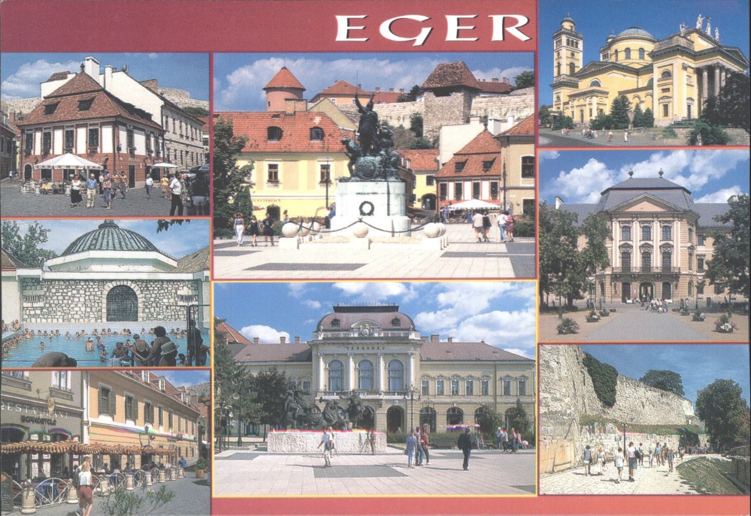 Ars Una Studio Eger Hungary Topographical Postcard Multi-View City