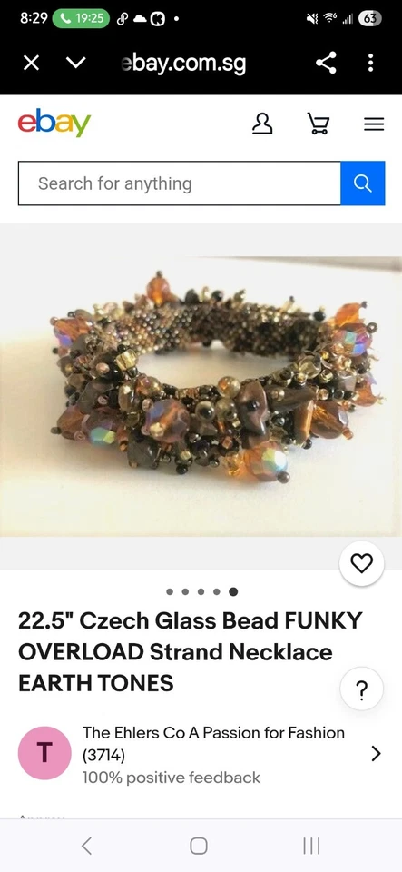 Czech Glass Stone Overload Beaded 6 1/2" Bracelet Pink Burgundy Bronze Magnetic - Image 2 of 4