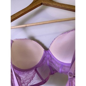 Victoria&rsquo;s Secret Very Sexy Push-Up Bustier Bra Lavender Lace Mesh Corset 32DD