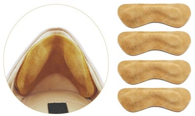 Premium Leather Heel Grips Liner Cushions Inserts for Shoes Too Big, Khaki