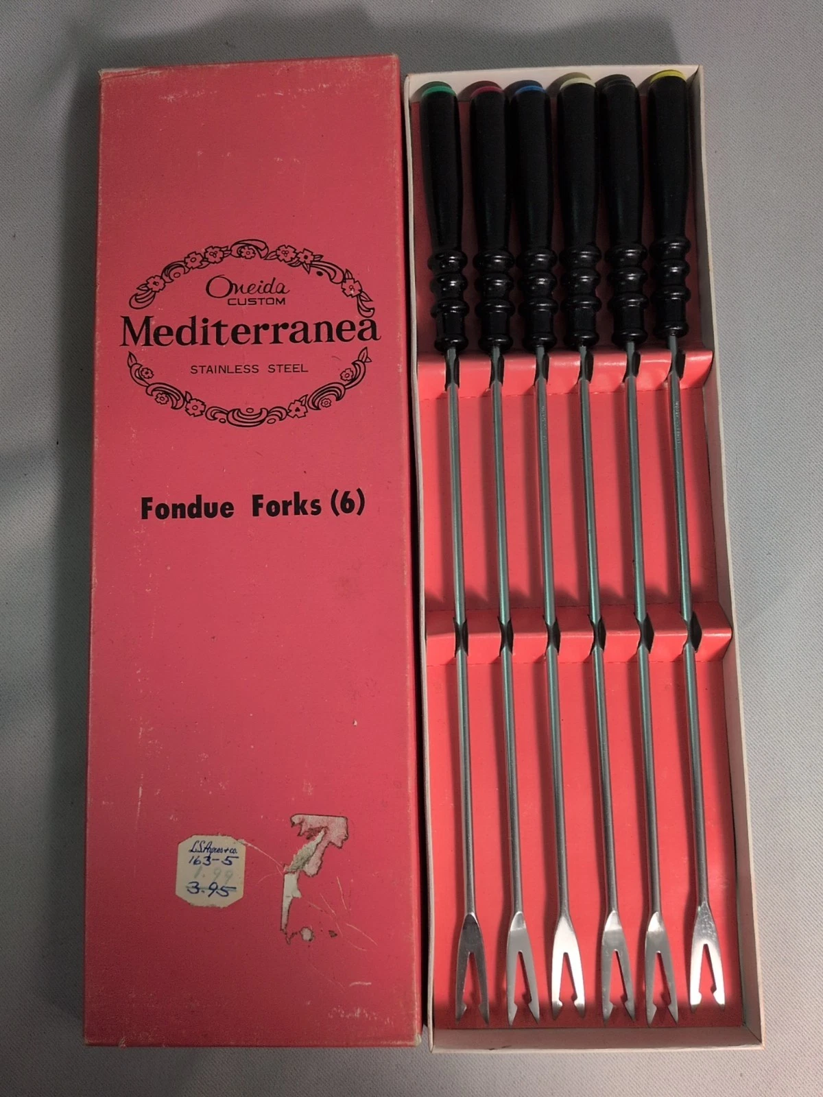 Vintage Rare Complete Oneida Custom 18/8 Stainless Mediterranea Fondue Set