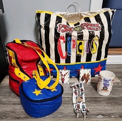 Vtg 1988 Ringling Bros Barnum And Bailey Circus Clown Shoe Bag,Tiger  Mug & Acce