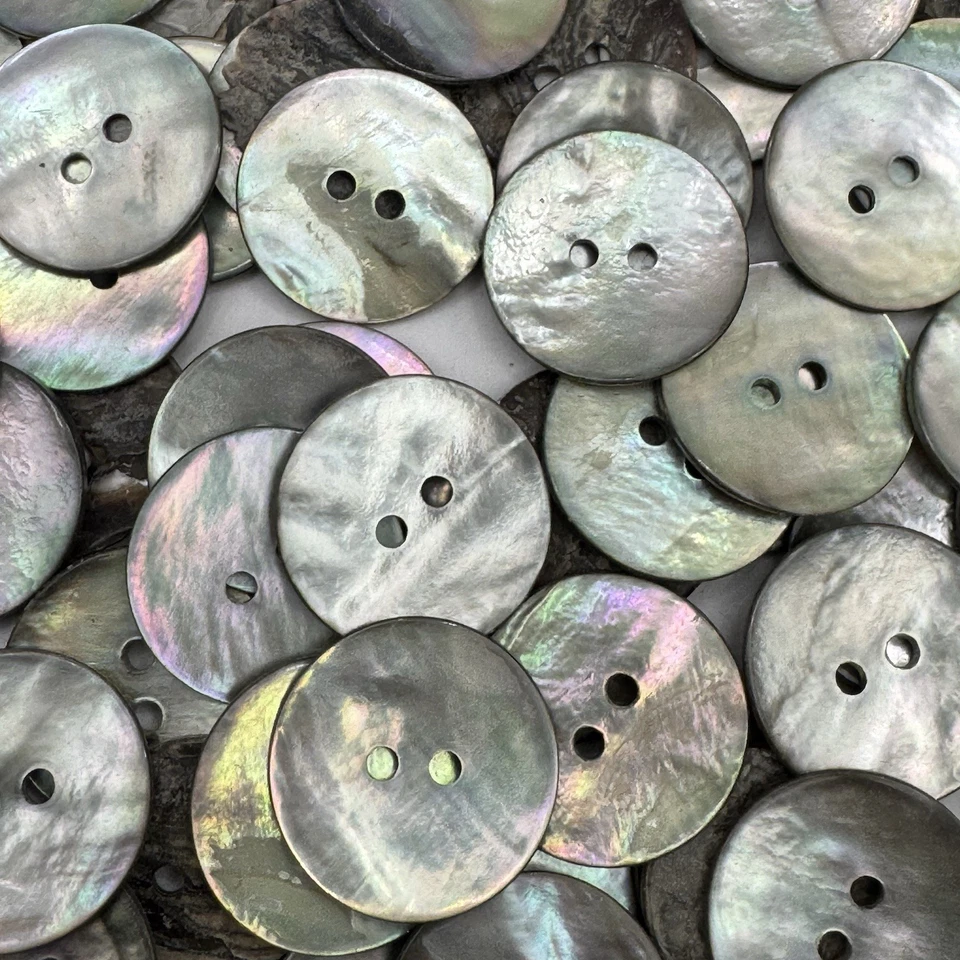 Smoke Rainbow/Iridescent MOP/Mother Of Pearl Shell Button 19mm 3/4" 2hole - Image 2 of 3