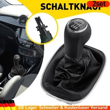 2x Schaltknauf Knauf Schaltsack Rahmen 6Gang für Opel Corsa D E Schwarz Adam M13