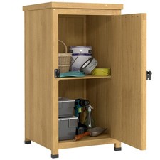 Wooden Garden Shed, Garden Tool Storage Shed with Metal Top and Shelf, Refurbish