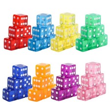 48 Piece 19mm Dice Casino Style Craps D6 Dice Set Acrylic and Translucent for...