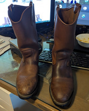 Red Wing 2214 Pecos Steel Toe Brown Leather Boots 8D β Made in USA