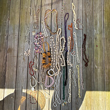 Huge Shell Faux Pearl Themed Costume Jewelry Lot Mostly Necklaces 5 lbs