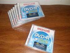 Lot of 7 Maxell DVD-R Camcorder Recordable Discs 1.4 GB 30 min NEW Sealed