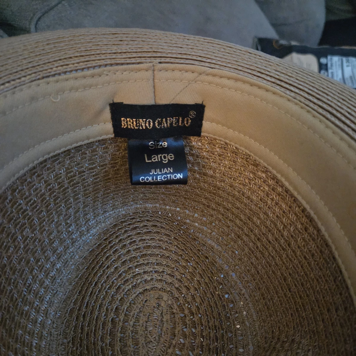 Nuevo Bruno Capelo Polybraid Paja Fedora Beige Hombre Sombrero Talla L