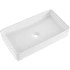 24 x 13.8 Inch White Ceramic Vessel Sink Modern Design for Home Bathroom Vani...