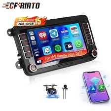 Für VW Beetle 2011-2019 GPS Navi WIFI KAM 2+64GB BT CarPlay Android 15 Autoradio