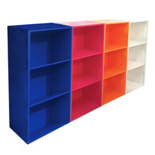 Libreria colorata componibile multiuso modulare 42x29x89H 3 Ripiani Easy Kit