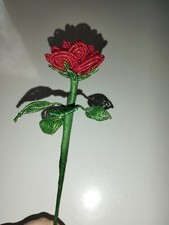 Fleur Artificielle En Perles De Rocaille : Rose Unique