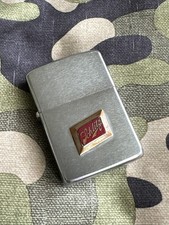 1967 Vintage Zippo Lighter - Schlitz Beer - Brushed Chrome Finish