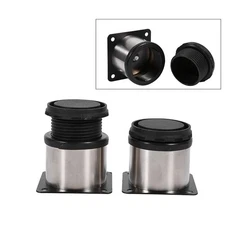 c4Pcs Stainless Steel Height Adjustable Feet Cabinet Legs Round Stand Holder