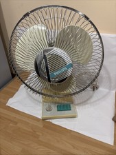 Vintage PHILIPS Table Fan, Blue and Silver  Retro 1990s Read