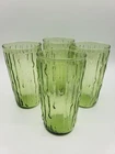 Vintage Anchor Hocking Tahiti Tumblers Teopical Avocado 12oz Set Of 4