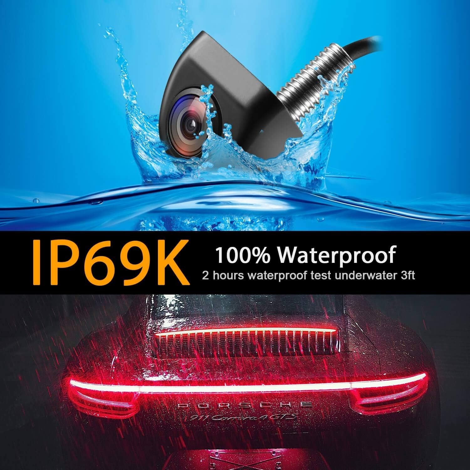 Waterproof Rear View Camera with Guide Lines