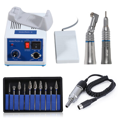 Dental Lab Marathon Electric Micromotor Polishing 35K rpm Handpiece/Carbide Burs