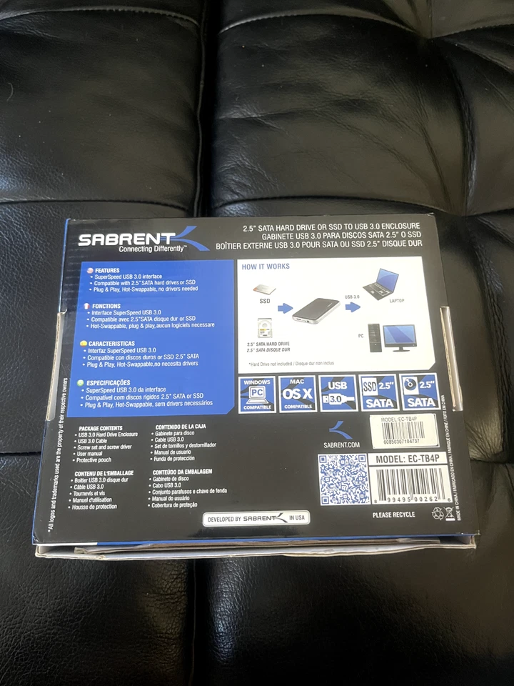 SABRENT 2.5" Sata Disco Duro SSD a USB ENLOSURE Foto 3 de 4