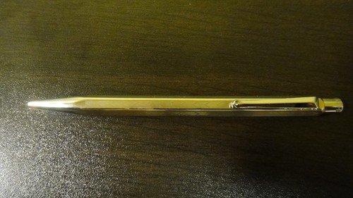 CARAN D ACHE ECRIDOR CHEVRON SILVER PLATED RHODIUM COATED BALLPOINT PEN - Picture 8 of 12