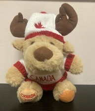 Furry Friends Plush Canadian Souvenir Moose Maple Leaf Stocking Cap With Sweater