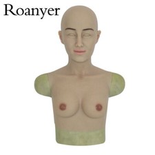 Roanyer Silicone Fake Breast With Realistic Human Mask Crossdresser Transgender