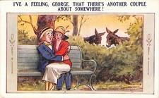 ANOTHER COUPLE SOMEWHERE Couple Love Postcard Bamforth Co. Donkey Comic USA Made