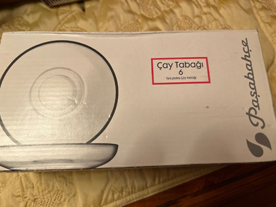 Set of 5- Pasabahce CAY TABAGI SodaLime Glass, Clear Tea Glass Plate (54201)