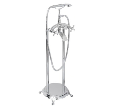 AKDY 3-Handle Freestanding Floor Mount Claw Foot Tub Faucet Bathtub Filler