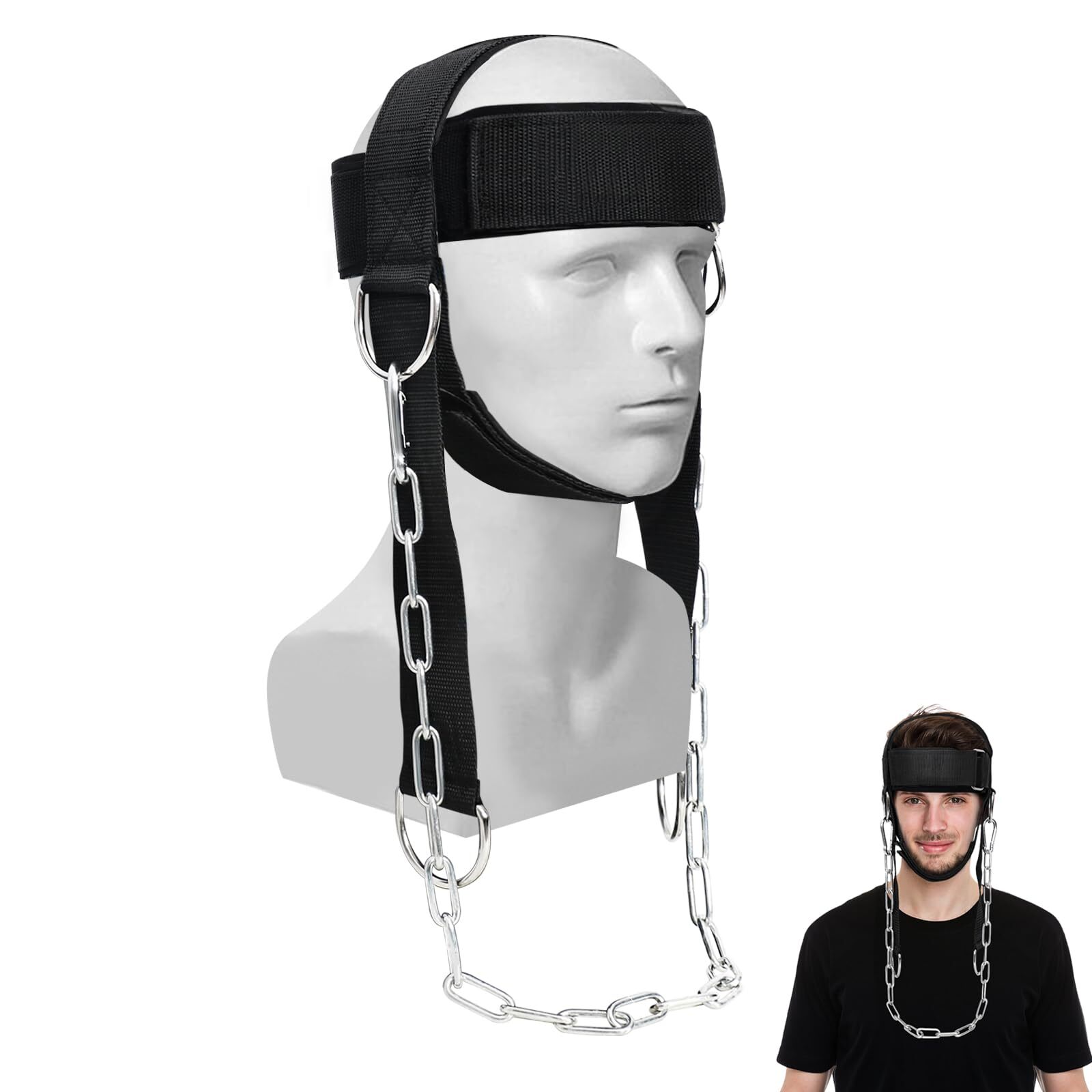 Neck Harness for Weight Lifting, Neck Exerciser Strengthener & Head Weights