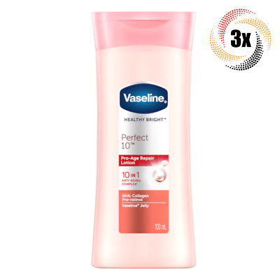 3x Bottles Vaseline Healthy Bright Perfect 10 Pro Age Repair Body Lotion | 100ml