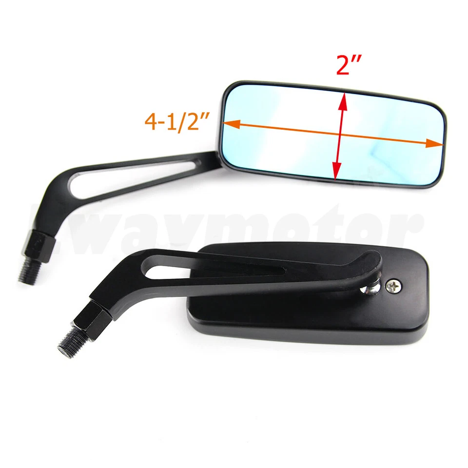 Motorcycle Rearview Side Mirror 8/10mm For Harley Sportster XL1200 Honda Yamaha - Image 2 of 4