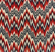 THIBAUT RHYTHM VELVET FLAME & NAVY FLAME STITCH EXCLUSIVE FABRIC BY YARD 50"W