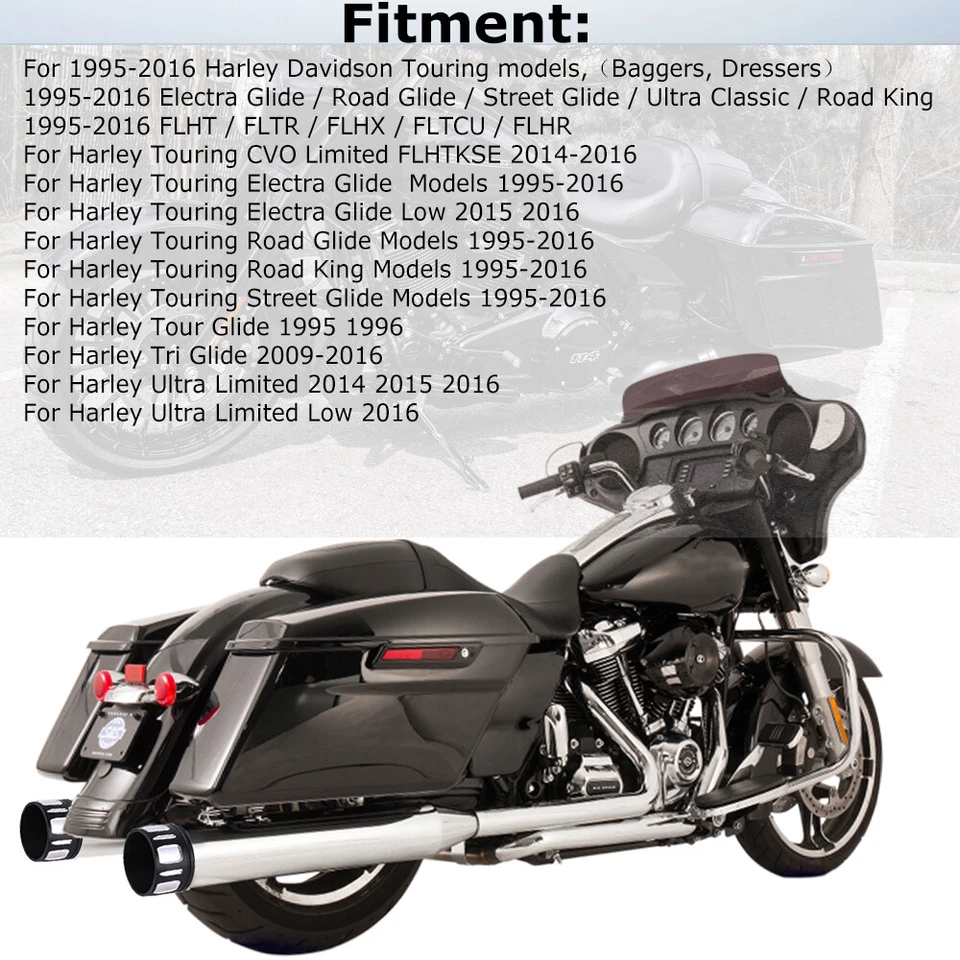 4" DNA Megaphone Slip Ons Mufflers Exhaust For Harley Touring 95-16 Street Glide Foto 4 de 4