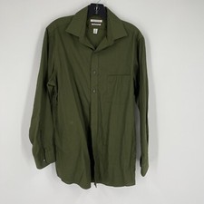 Van Hausen Men  s Long Sleeve Button Front Flex Collar Regular Fit Shirt 15 32/33