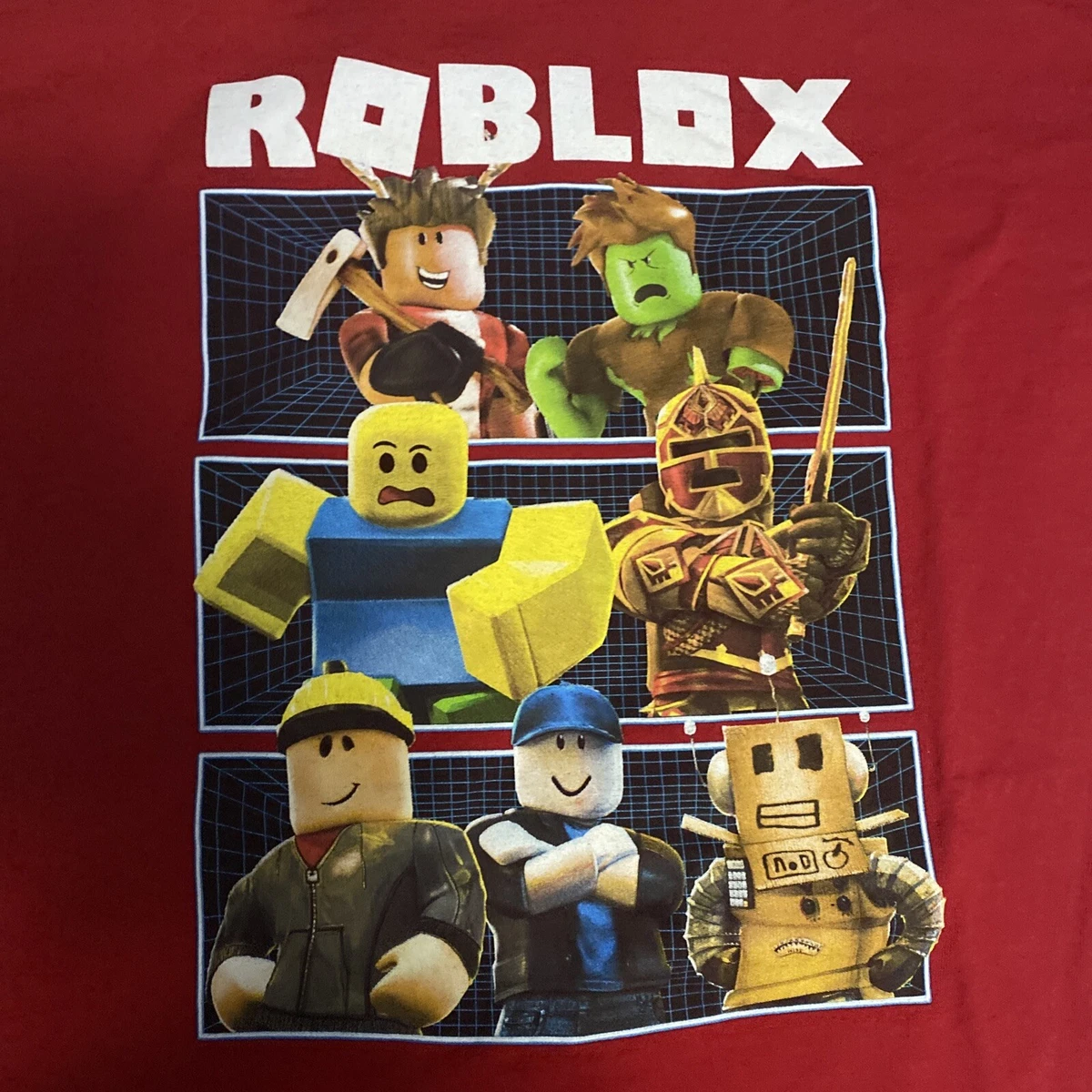 Youth ROBLOX Graphic Dark Blue Short Sleeve T-Shirt Size Large Unisex