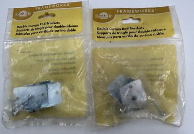 Lot of 2 Graber Frameworks Double Curtain Rod Brackets NEW Sealed