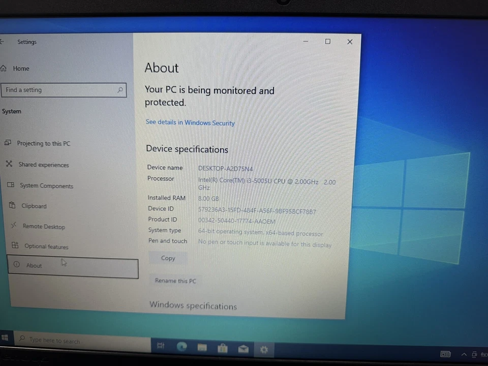 Lenovo Laptop B50-50 15.6" I3-5005U 2.00 GHZ 4GB RAM 240GB SSD NO BATTERY READ - Image 3 of 4